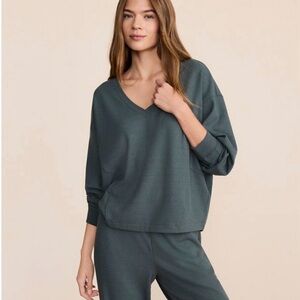 Lou & Grey Upstate Waffle V-Neck Sweatshirt